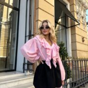 Стильний костюм жіночий оверсайз із льону — изображение 4